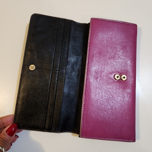 LODIS Pink Fuschia leather wallet - Picture 3 of 10